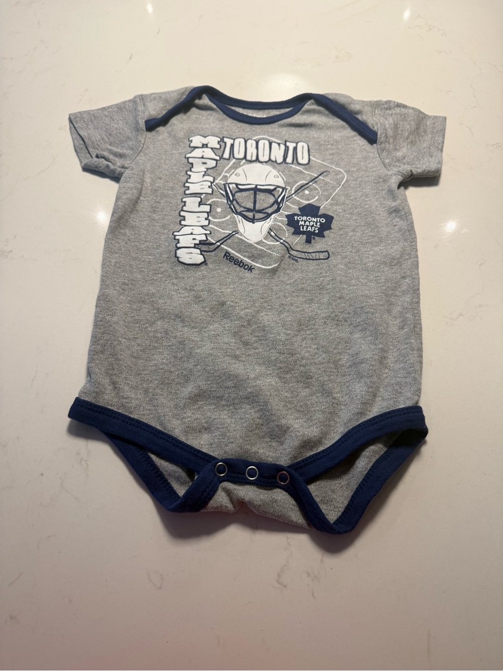 Reebok Grey and Navy Toronto Maple Leafs Infant Bodysuit size 24 months